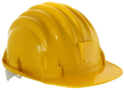 Yellow construction helmet