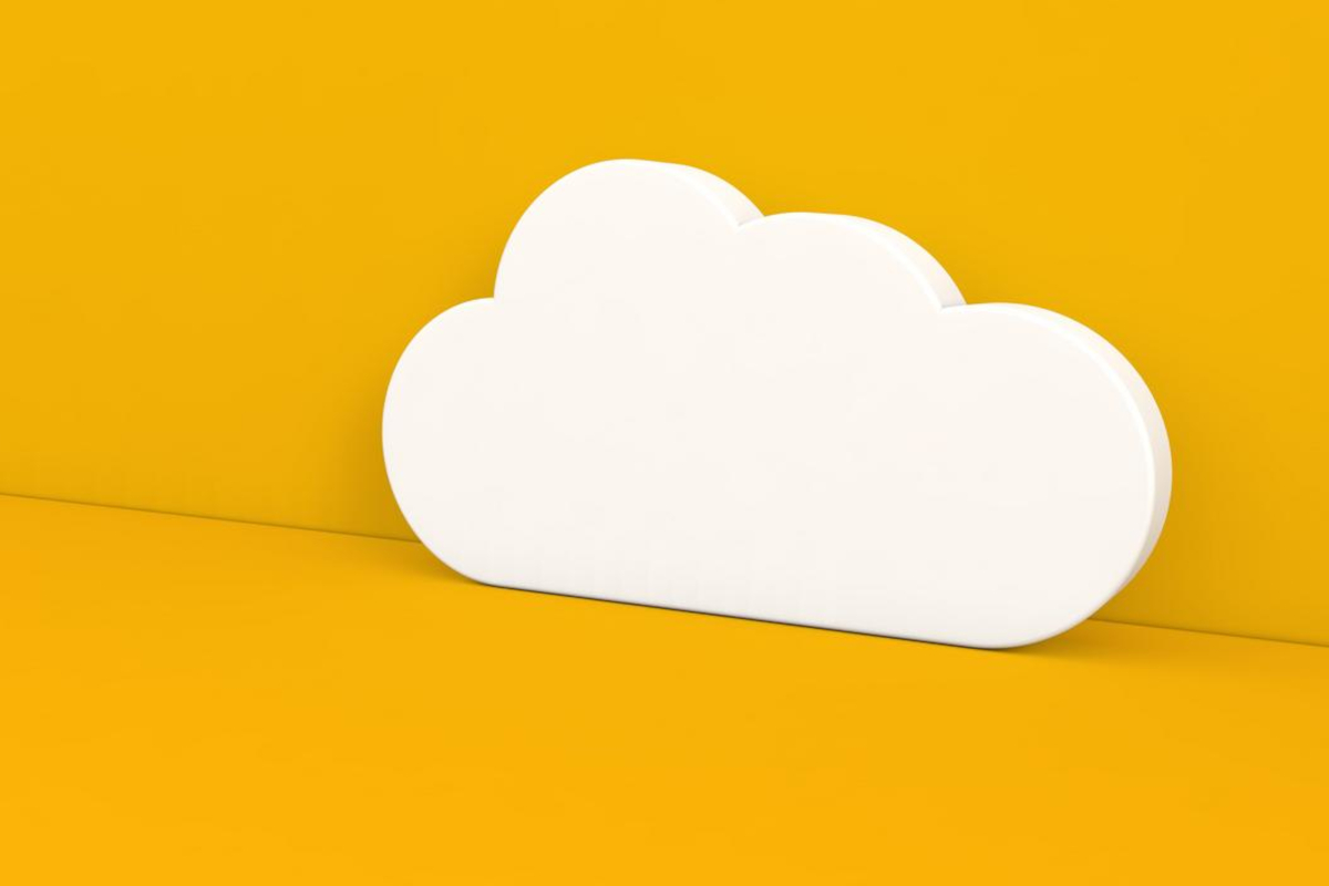 White cloud on a yellow background