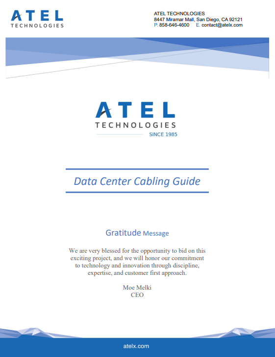 Front page of The Data Center Cabling Best Practices Guide
