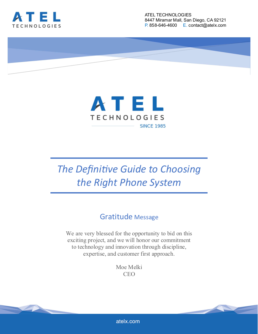 Front page of The Definitive Guide to Choosing the Right Phone System